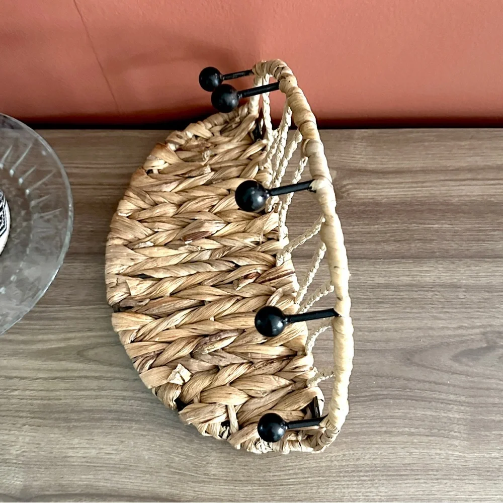 Natural Woven Half Circle Arch Wall Hanging Shelf Bohemian 9.5x5 Boho Home Decor
